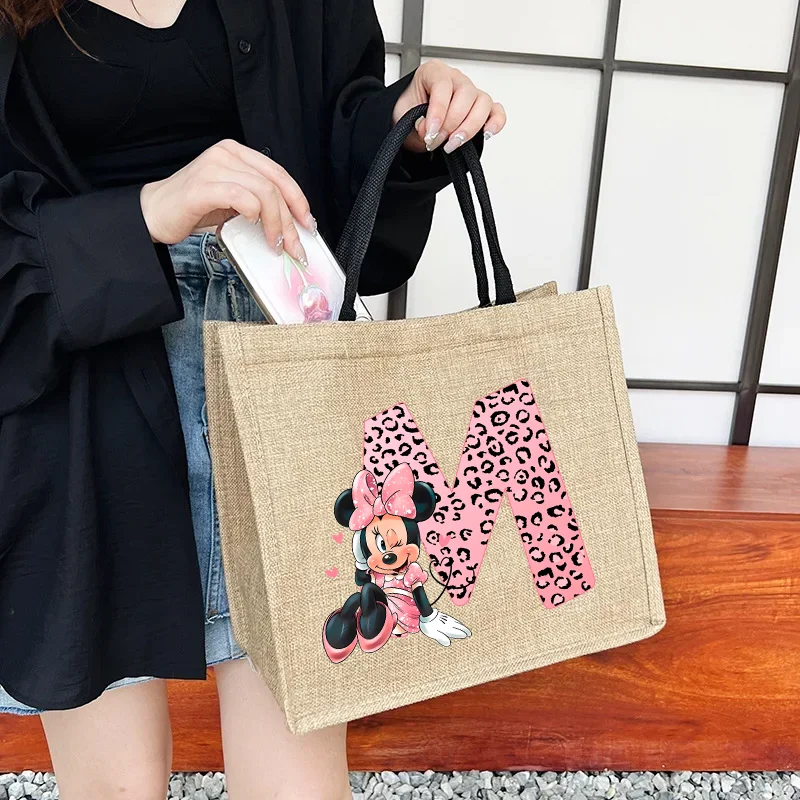 Mickey Minnie Letter A-Z Linen bag Hand-painted cotton sacks Jute portable imitation sacks Linen Shopping bags Laminated bags
Mickey Minnie Letter A-Z Linen bag Hand-painted cotton sacks Jute portable imitation sacks Linen Shopping bags Laminated bags