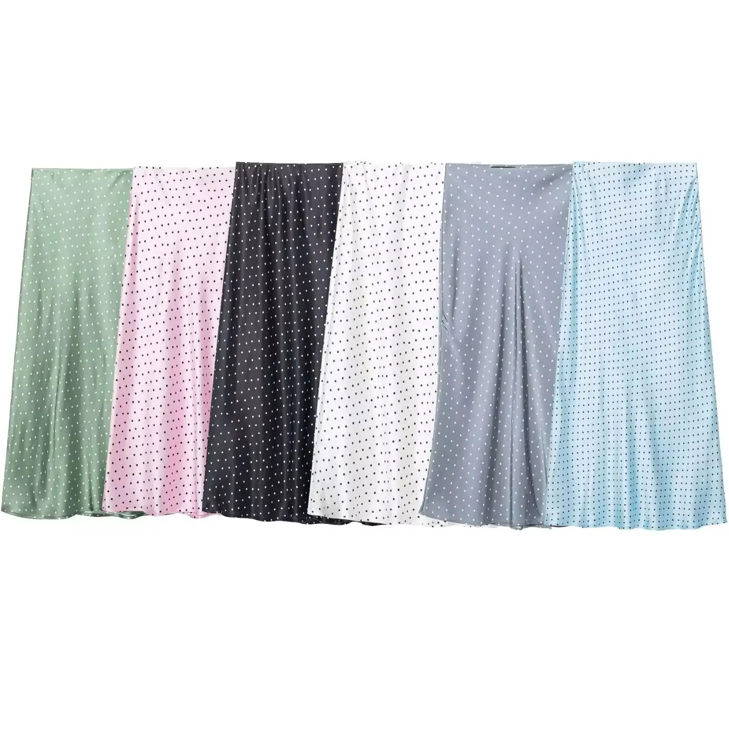 2026 New Spring Summer Women's Vintage High Waist Polka Dot Silk Satin Midi Skirts Lady Elegant Chic Straight Long Smooth Skirts
2026 New Spring Summer Women's Vintage High Waist Polka Dot Silk Satin Midi Skirts Lady Elegant Chic Straight Long Smooth Skirts
