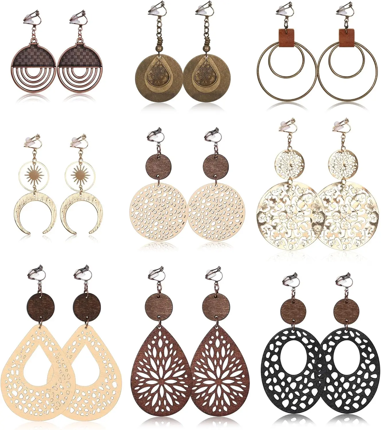 Lightweight Bohemian Clip On Drop Earrings Hypoallergenic Comfortable for Non Pierced Ears
Lightweight Bohemian Clip On Drop Earrings Hypoallergenic Comfortable for Non Pierced Ears