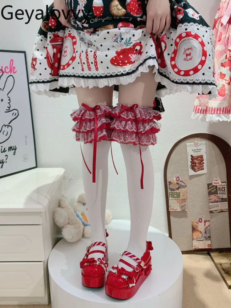 Japanese Stockings Lolita Girl Sweet Strawberry Sweet Heart Versatile Sweet Cotton Socks Lolita Big Lace Knee Socks Summer Socks
Japanese Stockings Lolita Girl Sweet Strawberry Sweet Heart Versatile Sweet Cotton Socks Lolita Big Lace Knee Socks Summer Socks