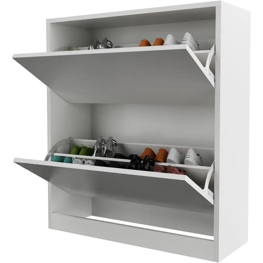 White Shoe Cabinet Organizer with 2 Doors, Adjustable Shelves for Entryway, Living Room Storage
White Shoe Cabinet Organizer with 2 Doors, Adjustable Shelves for Entryway, Living Room Storage