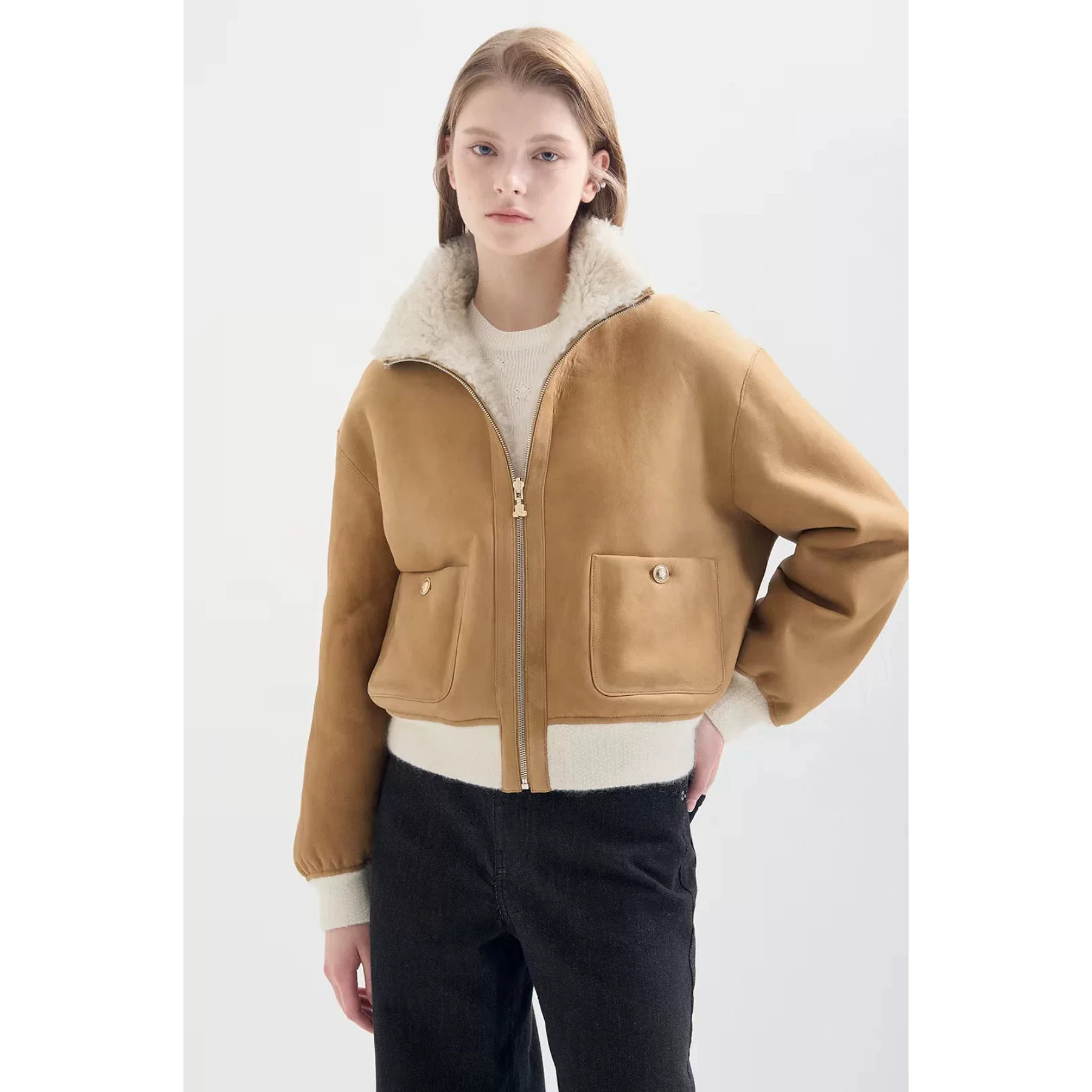 Теплая верхняя одежда, двустороннее носимое замшевое пальто-стойка с воротником-стойкой, модная повседневная женская куртка на двусторонней молнии
Теплая верхняя одежда, двустороннее носимое замшевое пальто-стойка с воротником-стойкой, модная повседневная женская куртка на двусторонней молнии