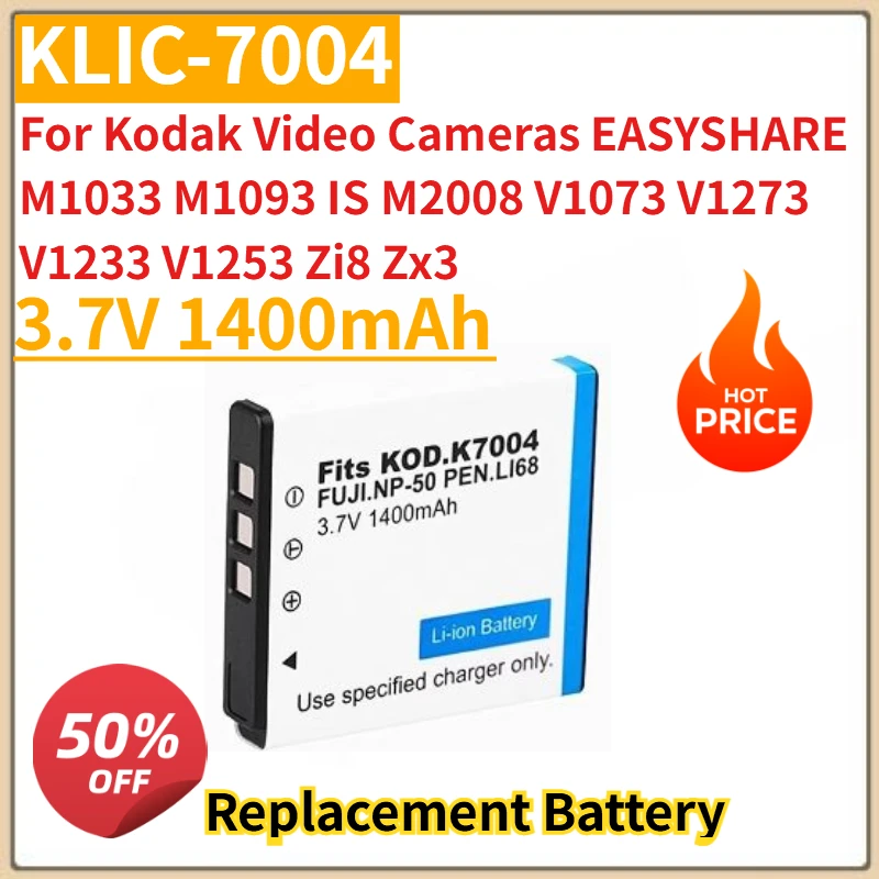 New KLIC-7004 Camera Battery 3.7V 1400mAh for Kodak Video Cameras EASYSHARE M1033 M1093 IS M2008 V1073 V1273 V1233 V1253 Zi8 Zx3
New KLIC-7004 Camera Battery 3.7V 1400mAh for Kodak Video Cameras EASYSHARE M1033 M1093 IS M2008 V1073 V1273 V1233 V1253 Zi8 Zx3