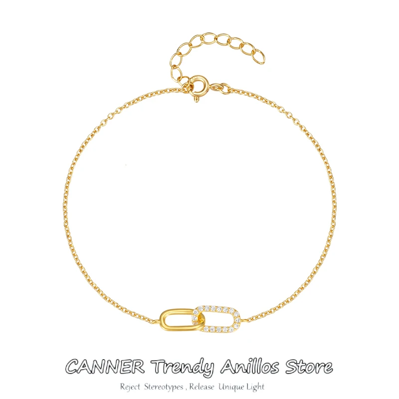 CANNER 925 Sterling Silver Double Square Bracelet Eternity Adjustable Chain Link Zircon Bracelets for Women Happy New Year Gifts
CANNER 925 Sterling Silver Double Square Bracelet Eternity Adjustable Chain Link Zircon Bracelets for Women Happy New Year Gifts