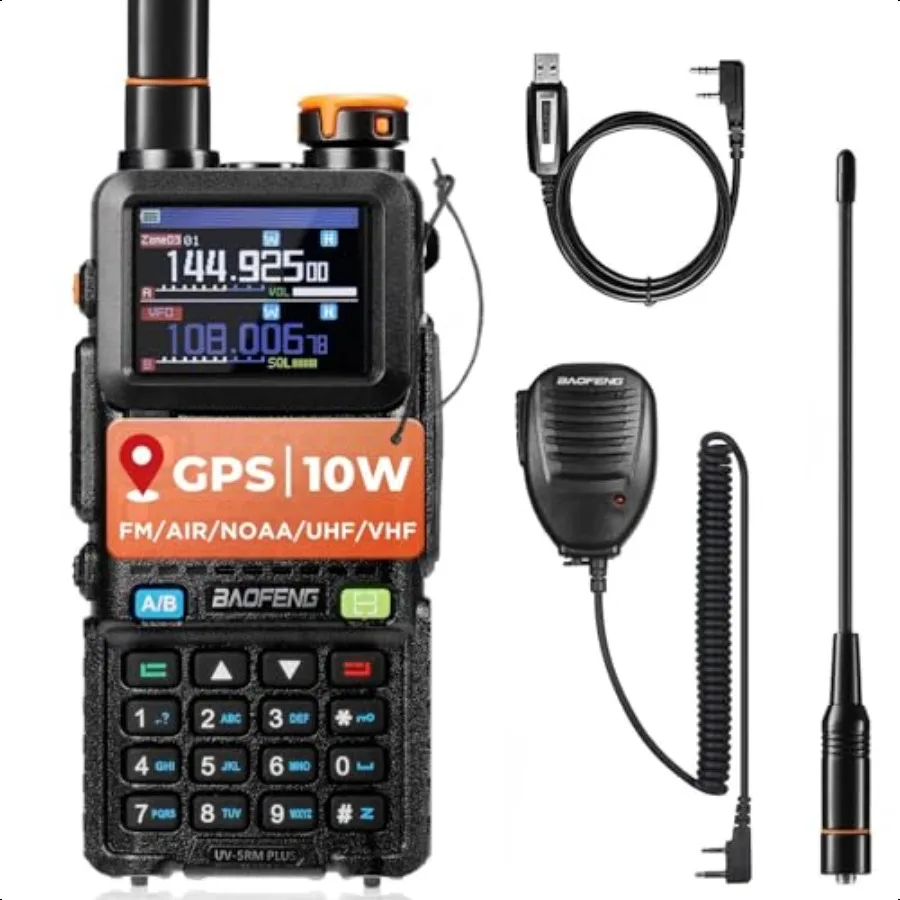 UV5RM PLUS GPS Ham Radio Handheld 10W Long Range Two Way Radio Airband NOAA FM MultiBand Receiver 640CH 10 Zones with 2500mAh T
UV5RM PLUS GPS Ham Radio Handheld 10W Long Range Two Way Radio Airband NOAA FM MultiBand Receiver 640CH 10 Zones with 2500mAh T