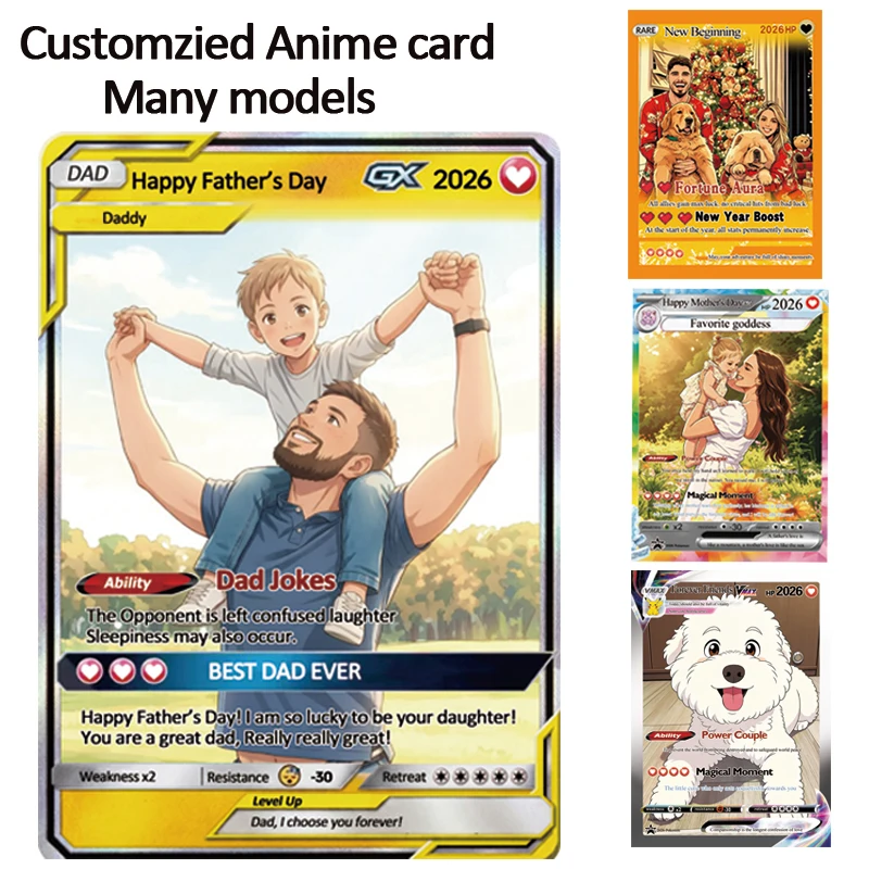Unique Custom Anime Style Pet Portrait Card Collectible Trading Card Gift for Father Mother Day Wedding Graduation Pokemon Card
Unique Custom Anime Style Pet Portrait Card Collectible Trading Card Gift for Father Mother Day Wedding Graduation Pokemon Card