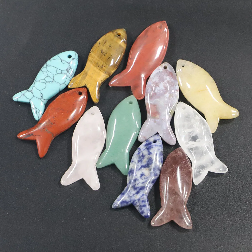Wholesale 10pcs/lot Fashion Carved Natural Stone Beads Amethysts Rose Quartz Fish Shape Charms Pendants Fit Jewelry Making
Wholesale 10pcs/lot Fashion Carved Natural Stone Beads Amethysts Rose Quartz Fish Shape Charms Pendants Fit Jewelry Making