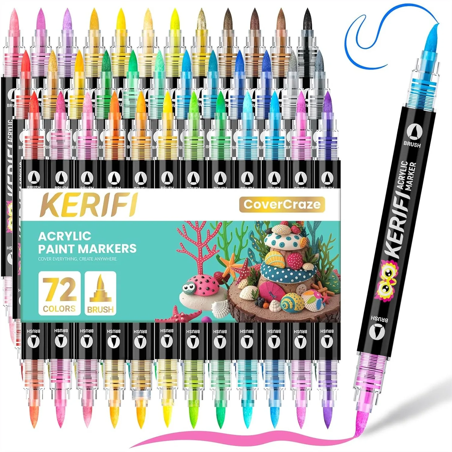 Acrylic Paint Markers with Automatic Ink Control for Rock Painting, Multi-Surface Wood Ceramics Metal, DIY Art Crafts Supplies
Acrylic Paint Markers with Automatic Ink Control for Rock Painting, Multi-Surface Wood Ceramics Metal, DIY Art Crafts Supplies