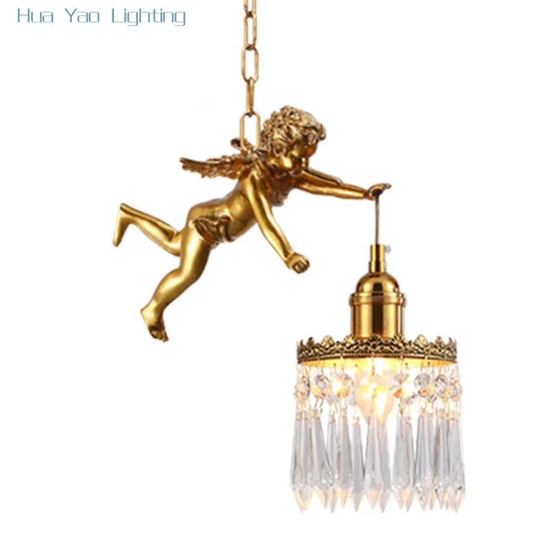 European Style Full Copper Angel Crystal Chandelier Villa Bedroom Corridor Lliving Dining Atmosphere Pendent Light
European Style Full Copper Angel Crystal Chandelier Villa Bedroom Corridor Lliving Dining Atmosphere Pendent Light