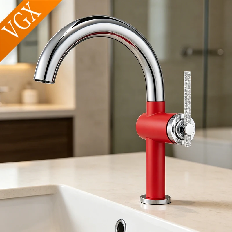 VGX Colorful Bathroom Faucets Brass Basin Mixer Sink Faucet Gourmet Pink Basin Faucet Washbasin Tapware Hot Cold Water Tap
VGX Colorful Bathroom Faucets Brass Basin Mixer Sink Faucet Gourmet Pink Basin Faucet Washbasin Tapware Hot Cold Water Tap