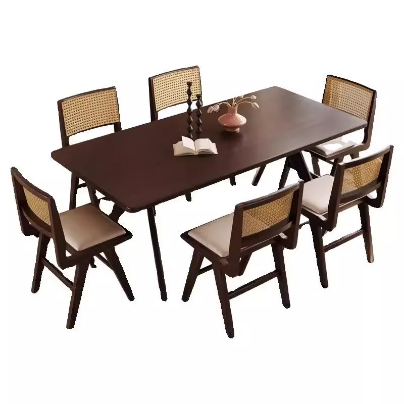 Retro Style White Ash Wood Dining Table with Woven Chair for Home Living Room Small Apartment Solid Wood Dining Table Drop
Retro Style White Ash Wood Dining Table with Woven Chair for Home Living Room Small Apartment Solid Wood Dining Table Drop