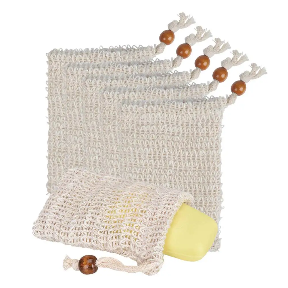 5pcs Soap Exfoliating Bag, Natural Soap Saver Hand Made Sisal Mesh Soap Bag Bar Soap Bag with Drawstring for Bath & Shower Use
5pcs Soap Exfoliating Bag, Natural Soap Saver Hand Made Sisal Mesh Soap Bag Bar Soap Bag with Drawstring for Bath & Shower Use