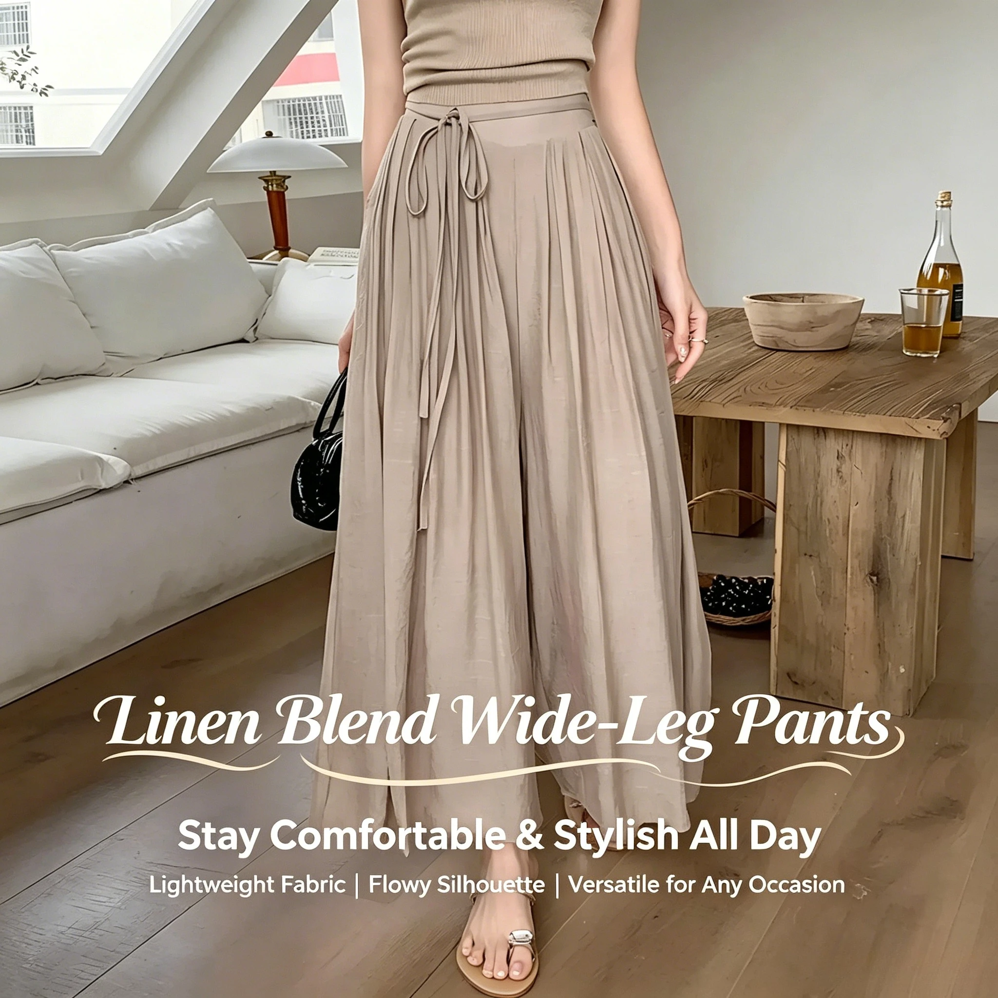 Women Elegant All-match Solid Color Wide Leg Pants Summer Simplicity Elastic High Waist Casual Lace Up Trousers Female Clothing-
Women Elegant All-match Solid Color Wide Leg Pants Summer Simplicity Elastic High Waist Casual Lace Up Trousers Female Clothing-