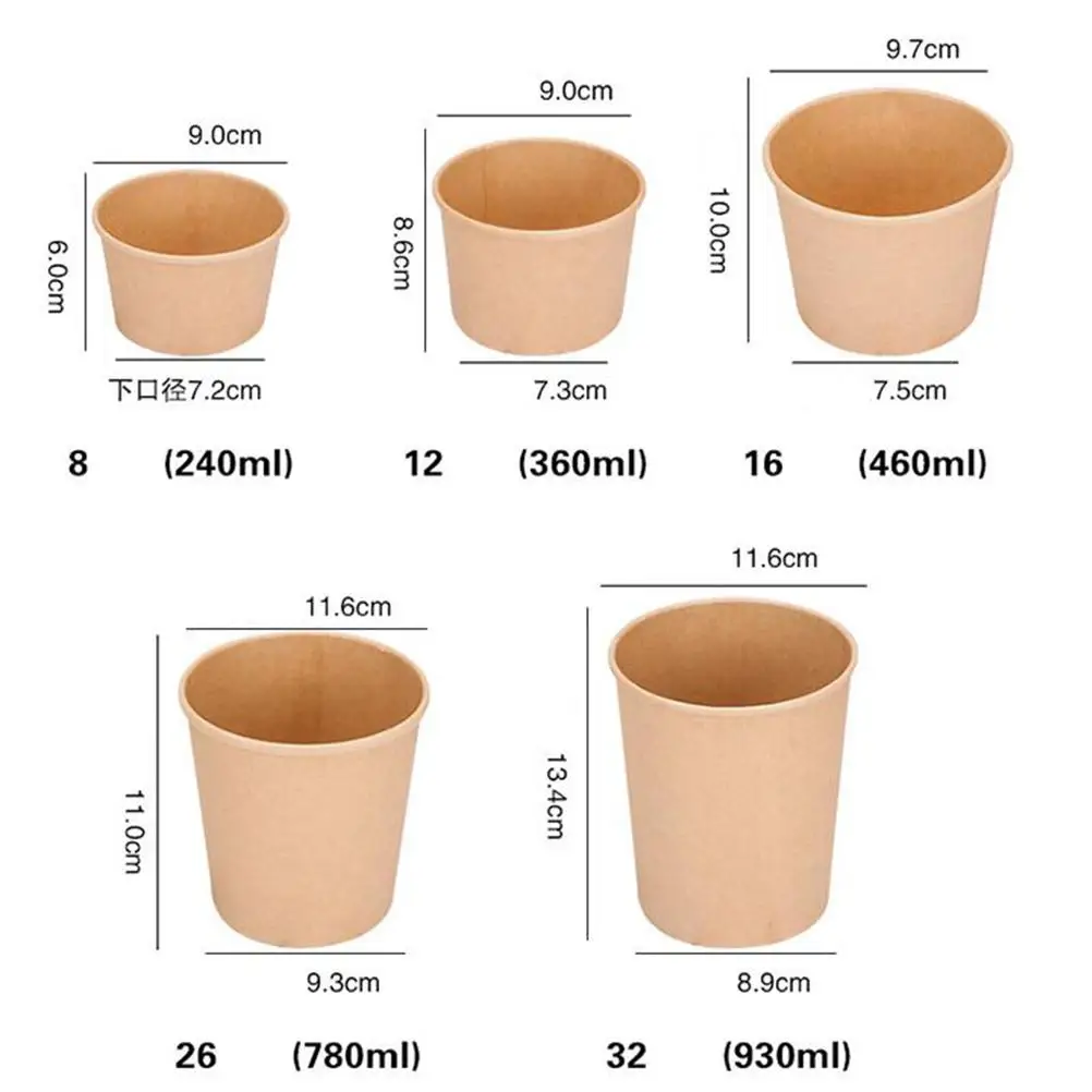 50 Pcs Disposable Paper Soup Cups Thicken Oil Proof Containers Lids Ice Cream Take Out Food Barrel Safe Premium Material
50 Pcs Disposable Paper Soup Cups Thicken Oil Proof Containers Lids Ice Cream Take Out Food Barrel Safe Premium Material
