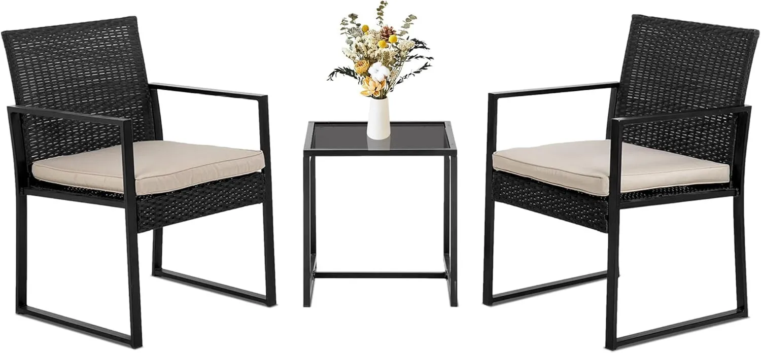 Wicker Patio Furniture 3 Piece Patio Set Chairs Bistro Set Outdoor Rattan Set
Wicker Patio Furniture 3 Piece Patio Set Chairs Bistro Set Outdoor Rattan Set
