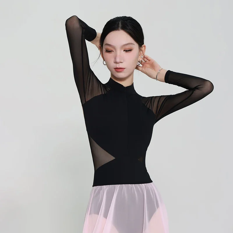 Long sleeved stand collar ballat practice clothes adult high waist black dance jumpsuit gymnastics sexy girls ballet leotard
Long sleeved stand collar ballat practice clothes adult high waist black dance jumpsuit gymnastics sexy girls ballet leotard