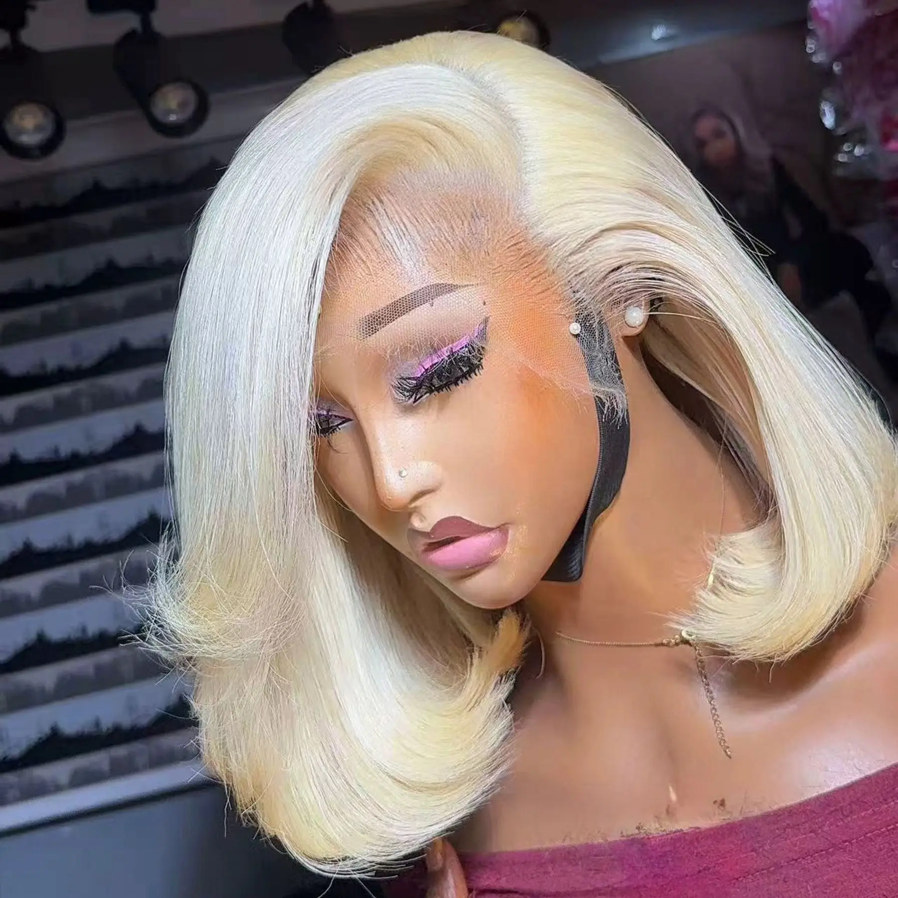 Short Bob Blunt Cut Soft Hair Straight 13X4X1 HD Full Lace Front Synthetic Long Wig For Women 613 Honey Blonde Color Prepluck
Short Bob Blunt Cut Soft Hair Straight 13X4X1 HD Full Lace Front Synthetic Long Wig For Women 613 Honey Blonde Color Prepluck