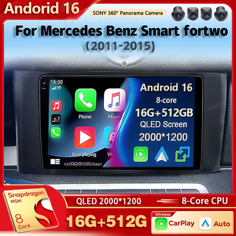 Android 16 Car Radio Multimedia Player For Mercedes Benz Smart fortwo 2011 - 2015 Auto Carplay Car Stereo DSP wifi+4G Ai voice
Android 16 Car Radio Multimedia Player For Mercedes Benz Smart fortwo 2011 - 2015 Auto Carplay Car Stereo DSP wifi+4G Ai voice