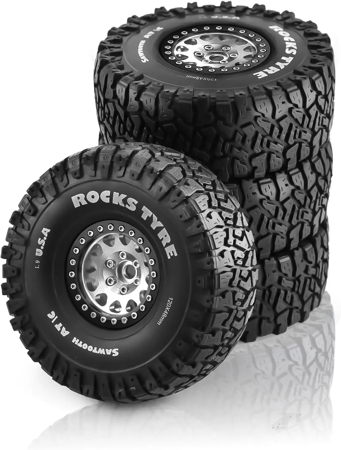 1.9" Metal Beadlock Wheel 120/48mm Tires Set 12mm for /10 RC Crawler Car Axial SCX10 90046 TRX4 TRX6 AXI03007 D90 Redcat Gen8
1.9" Metal Beadlock Wheel 120/48mm Tires Set 12mm for /10 RC Crawler Car Axial SCX10 90046 TRX4 TRX6 AXI03007 D90 Redcat Gen8