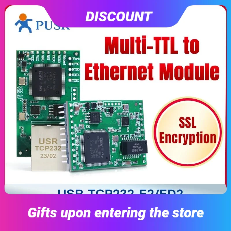 (Цена за 2 шт.) Промышленный модуль TTL к Ethernet MQTT/SSL Modbus, двунаправленная прозрачная передача USR-TCP232-E2/ED2
(Цена за 2 шт.) Промышленный модуль TTL к Ethernet MQTT/SSL Modbus, двунаправленная прозрачная передача USR-TCP232-E2/ED2