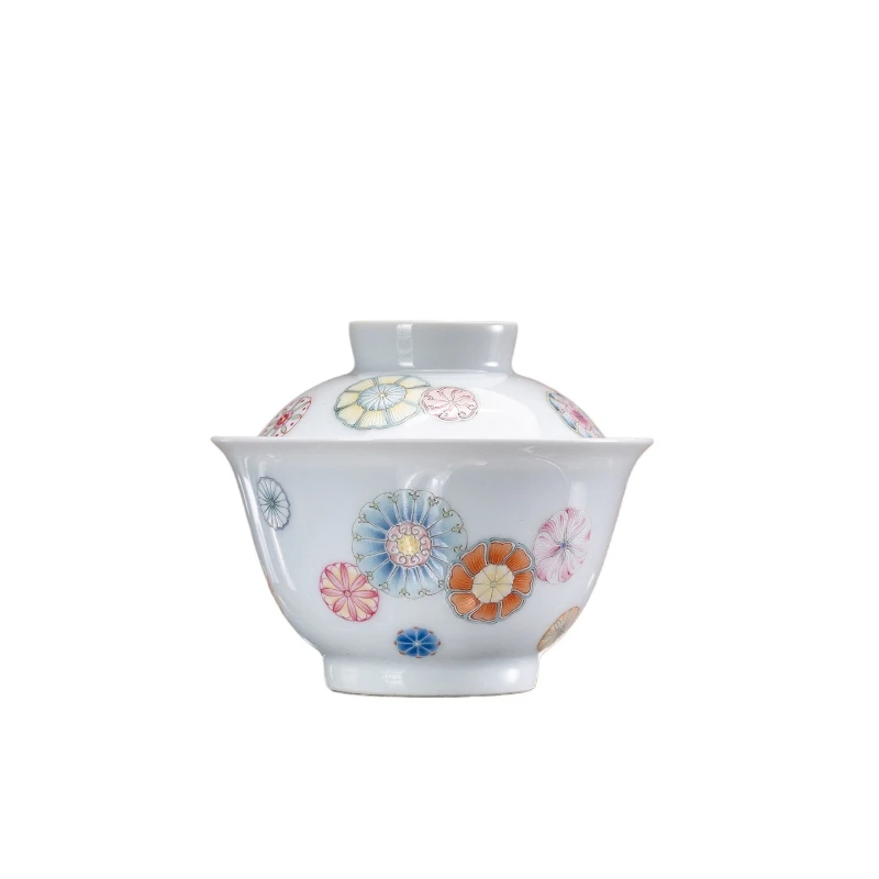 Enamel colored leather ball flower tea small cover bowl teacup single high-end Jingdezhen handmade tea set
Enamel colored leather ball flower tea small cover bowl teacup single high-end Jingdezhen handmade tea set