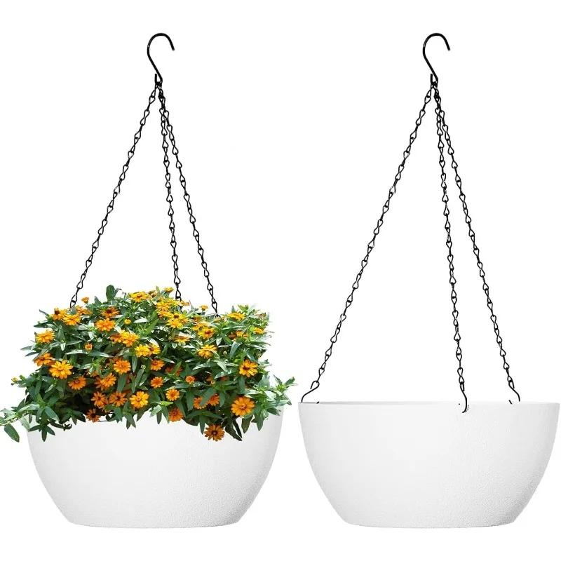 13 inch Large Hanging Planters Plant Pots for Outdoor Indoor Plants with Drainage Holes and Chain
13 inch Large Hanging Planters Plant Pots for Outdoor Indoor Plants with Drainage Holes and Chain