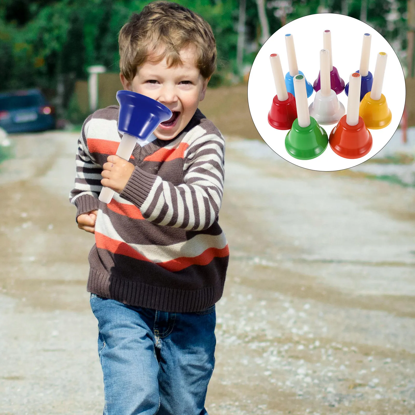 16Pcs Handbells Set of Brightly Colored Tuned Bells for Classroom Teaching Sensory Activities Group Performance Festival
16Pcs Handbells Set of Brightly Colored Tuned Bells for Classroom Teaching Sensory Activities Group Performance Festival