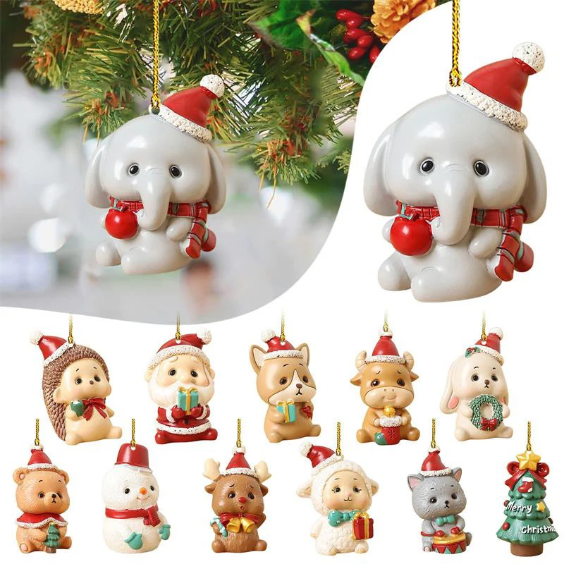 Cute Santa Hats Animals Acrylic Pendants Flat Christmas Tree Decorations Car Hanging Ornaments Christmas Party Accessories Gifts
Cute Santa Hats Animals Acrylic Pendants Flat Christmas Tree Decorations Car Hanging Ornaments Christmas Party Accessories Gifts