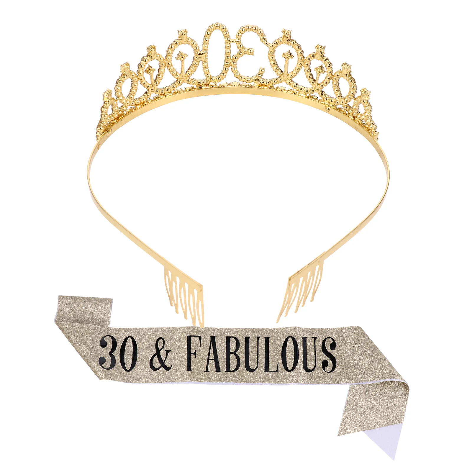 Princess Crown for Ceremonial Belt Waist Birthday Decoration Suit Rose Gold Tiara and Sash Cloth Hair Comb Women's
Princess Crown for Ceremonial Belt Waist Birthday Decoration Suit Rose Gold Tiara and Sash Cloth Hair Comb Women's