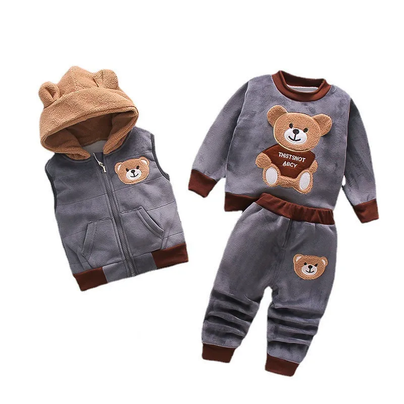 New Winter Baby Girl Clothes Children Boys Thick Warm Hooded Vest T-Shirt Pants 3Pcs/Set Toddler Fashion Costume Kids Tracksuits
New Winter Baby Girl Clothes Children Boys Thick Warm Hooded Vest T-Shirt Pants 3Pcs/Set Toddler Fashion Costume Kids Tracksuits