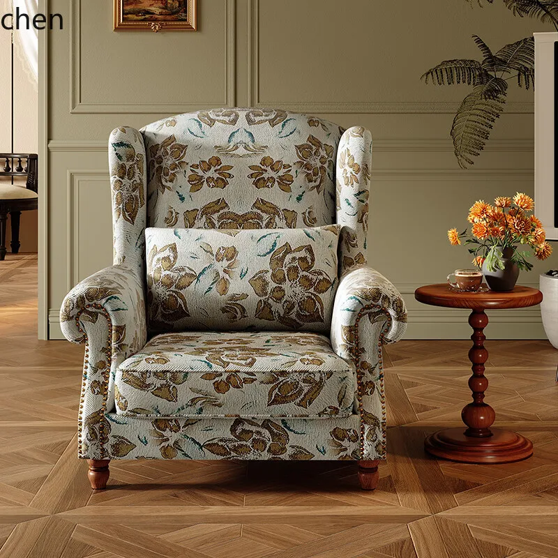 Retro Solid Wood Fabric Leisure Chair Living Room Bedroom Single Sofa Chair Mahogany Tiger Chair
Retro Solid Wood Fabric Leisure Chair Living Room Bedroom Single Sofa Chair Mahogany Tiger Chair