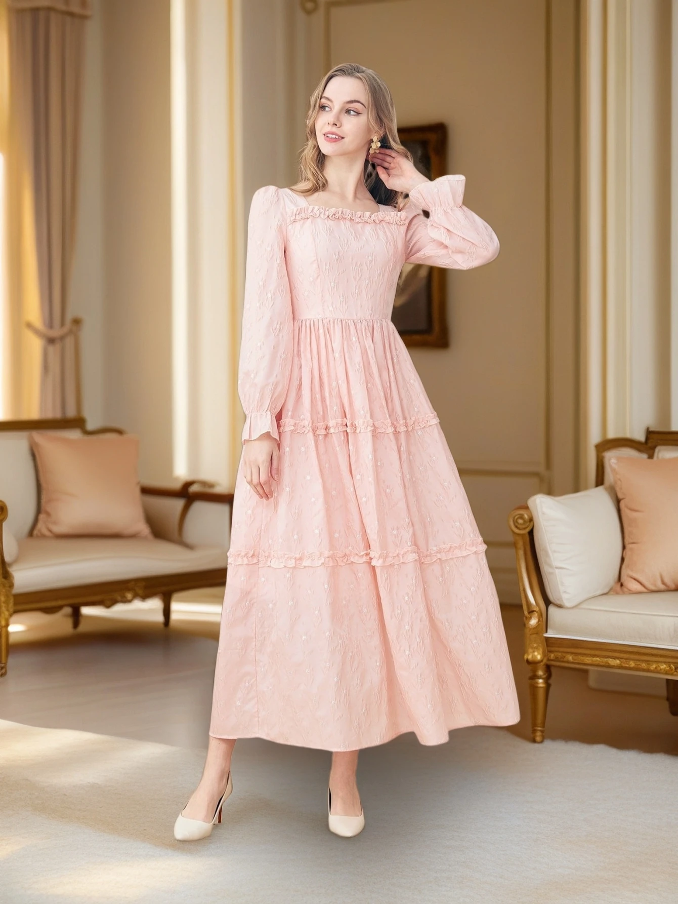 French Vintage Elegance Plus Size Dress - Audrey Hepburn-Inspired Waist-Defining A-Line Floral Print V-Neck Slimming Maxi Dress
French Vintage Elegance Plus Size Dress - Audrey Hepburn-Inspired Waist-Defining A-Line Floral Print V-Neck Slimming Maxi Dress