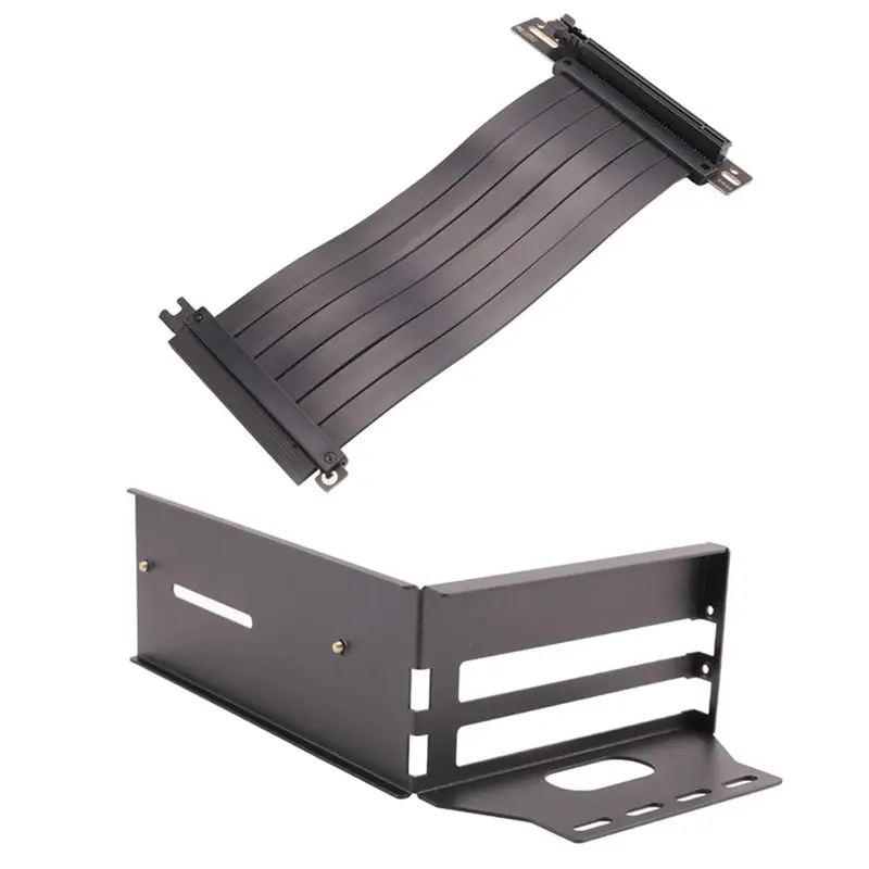 AU33-VGA PCI-E 3.0 X16 Video Card Vertical Mounting Bracket Extension Cable Set Graphics Card Bracket For ATX PC Case