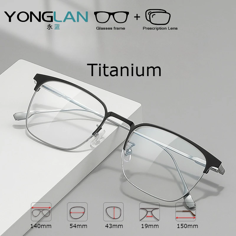 YONGLAN Ultra-Light Titanium Prescription Eyeglasses Retro Fashion Eyebrow Design for Men And Women Myopia Optical Eye Glasses
YONGLAN Ultra-Light Titanium Prescription Eyeglasses Retro Fashion Eyebrow Design for Men And Women Myopia Optical Eye Glasses
