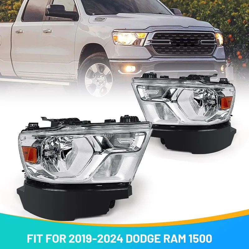 Pair Chrome Halogen Headlights For 2019-2024 Dodge RAM 1500 Headlamp Left Right
Pair Chrome Halogen Headlights For 2019-2024 Dodge RAM 1500 Headlamp Left Right