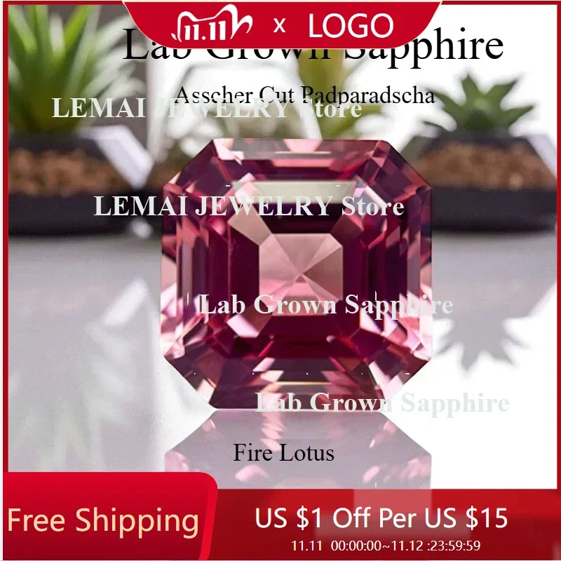 L-Lab Grown Sapphire Asscher Cut Padparadscha Fire Lotus Loose Gemstone Pass Tester With AGL Certificate For Jewelry
L-Lab Grown Sapphire Asscher Cut Padparadscha Fire Lotus Loose Gemstone Pass Tester With AGL Certificate For Jewelry