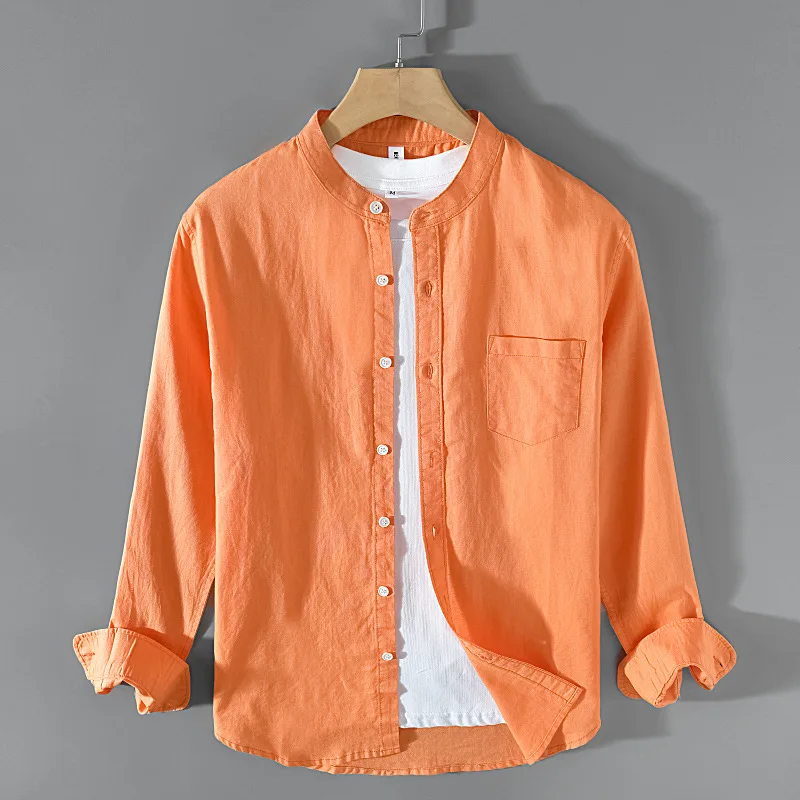 2024 Men's Spring Cotton and Linen Stand Collar Solid Color Shirt Loose Comfort and Casual Shirt
2024 Men's Spring Cotton and Linen Stand Collar Solid Color Shirt Loose Comfort and Casual Shirt