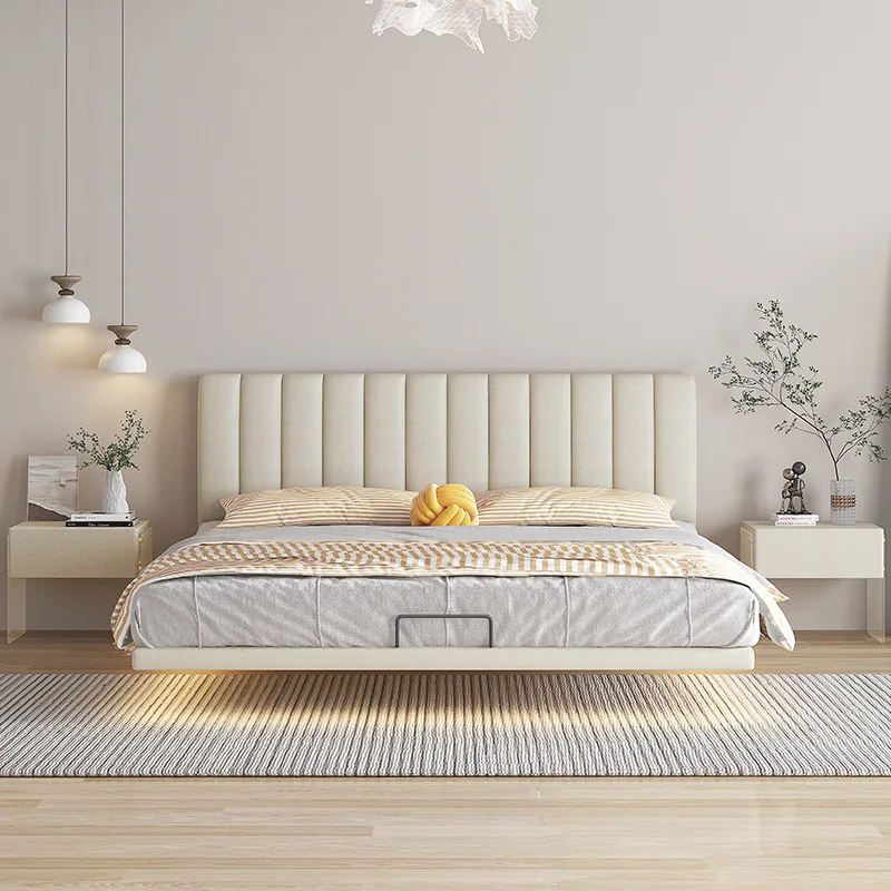 Customizable cream wound suspension bed technology velvet minimalist bed master bedroom marriage bed Nordic (without light))
Customizable cream wound suspension bed technology velvet minimalist bed master bedroom marriage bed Nordic (without light))