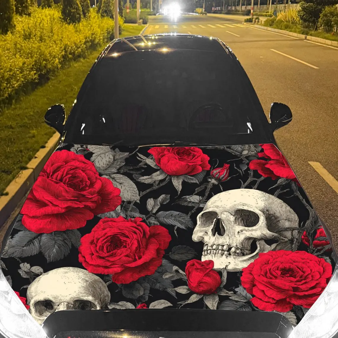 Car Decals Skull and Red Roses Car Hood Sticker, Waterproof Self - Adhesive Vinyl Graphics Decals, Decorative Protective & Scrat
Car Decals Skull and Red Roses Car Hood Sticker, Waterproof Self - Adhesive Vinyl Graphics Decals, Decorative Protective & Scrat