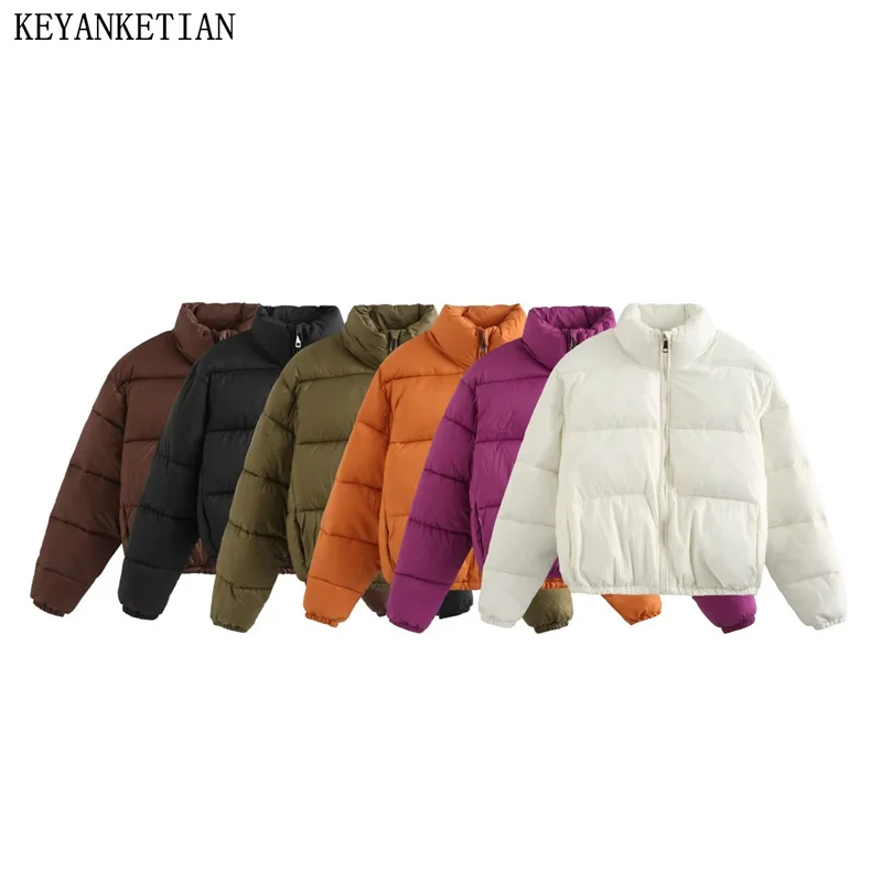 KEYANKETIAN Winter Women's Short Cotton-Padded Jacket Zip-Up High Neck Quilting Pockets Thick Warm Crop Top Female Outerwear
KEYANKETIAN Winter Women's Short Cotton-Padded Jacket Zip-Up High Neck Quilting Pockets Thick Warm Crop Top Female Outerwear