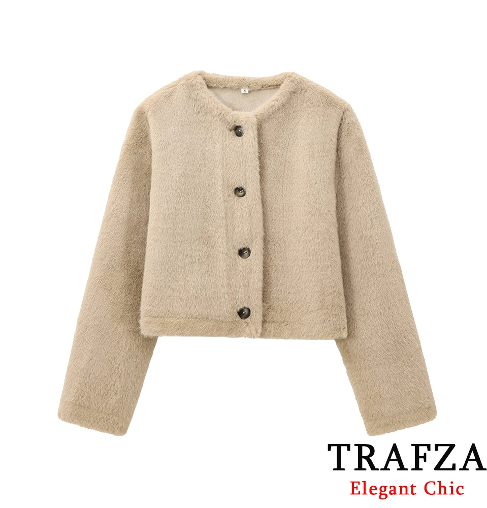 KONDALA Women Elegant Faux Fur Short Jacket O-Neck Single Row Buckle Slim Jacket 2025 Fall Fashion High Street Casual Lady Jacke
KONDALA Women Elegant Faux Fur Short Jacket O-Neck Single Row Buckle Slim Jacket 2025 Fall Fashion High Street Casual Lady Jacke