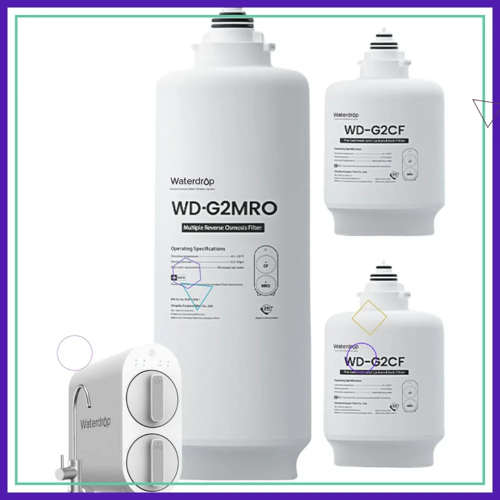 2-Year Lifetime Waterdrop G2-2CFRO Filter, Replacement for G2 Reverse Osmosis System, Pack of 2 G2CF & 1 G2MRO, Reduce PFAS
2-Year Lifetime Waterdrop G2-2CFRO Filter, Replacement for G2 Reverse Osmosis System, Pack of 2 G2CF & 1 G2MRO, Reduce PFAS