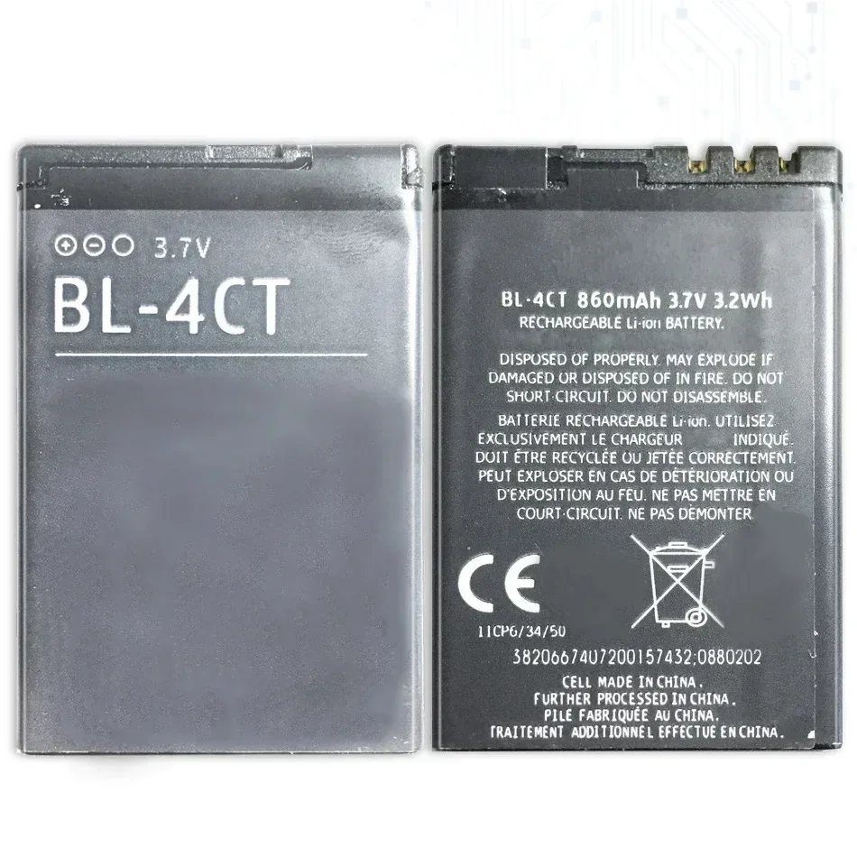 Аккумулятор BL-5CT BP-5M BL-4CT 860 мАч-1050 мАч для Nokia 5220XM 6730 C5-00 C6-01 5700 5610XM 6110n 5310 6700S X3 X3-00 7230 Bateria
Аккумулятор BL-5CT BP-5M BL-4CT 860 мАч-1050 мАч для Nokia 5220XM 6730 C5-00 C6-01 5700 5610XM 6110n 5310 6700S X3 X3-00 7230 Bateria
