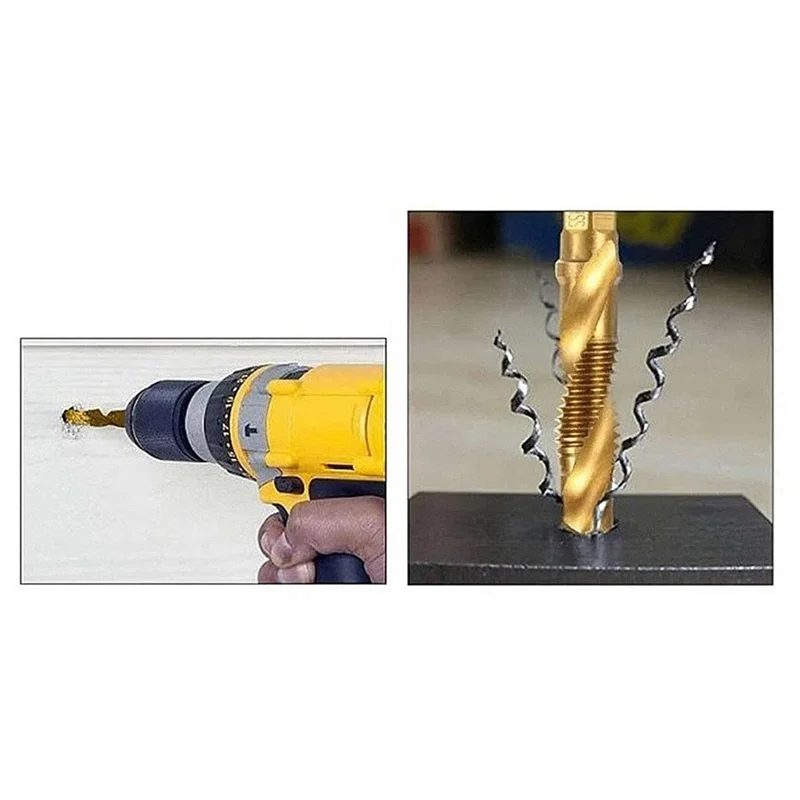Especial 2Pcs M6x1mm Hex Shank Titanium Plated HSS Screw Thread Metric Tap Drill Bits Screw Machine Compound Tap Open Chamfer
Especial 2Pcs M6x1mm Hex Shank Titanium Plated HSS Screw Thread Metric Tap Drill Bits Screw Machine Compound Tap Open Chamfer