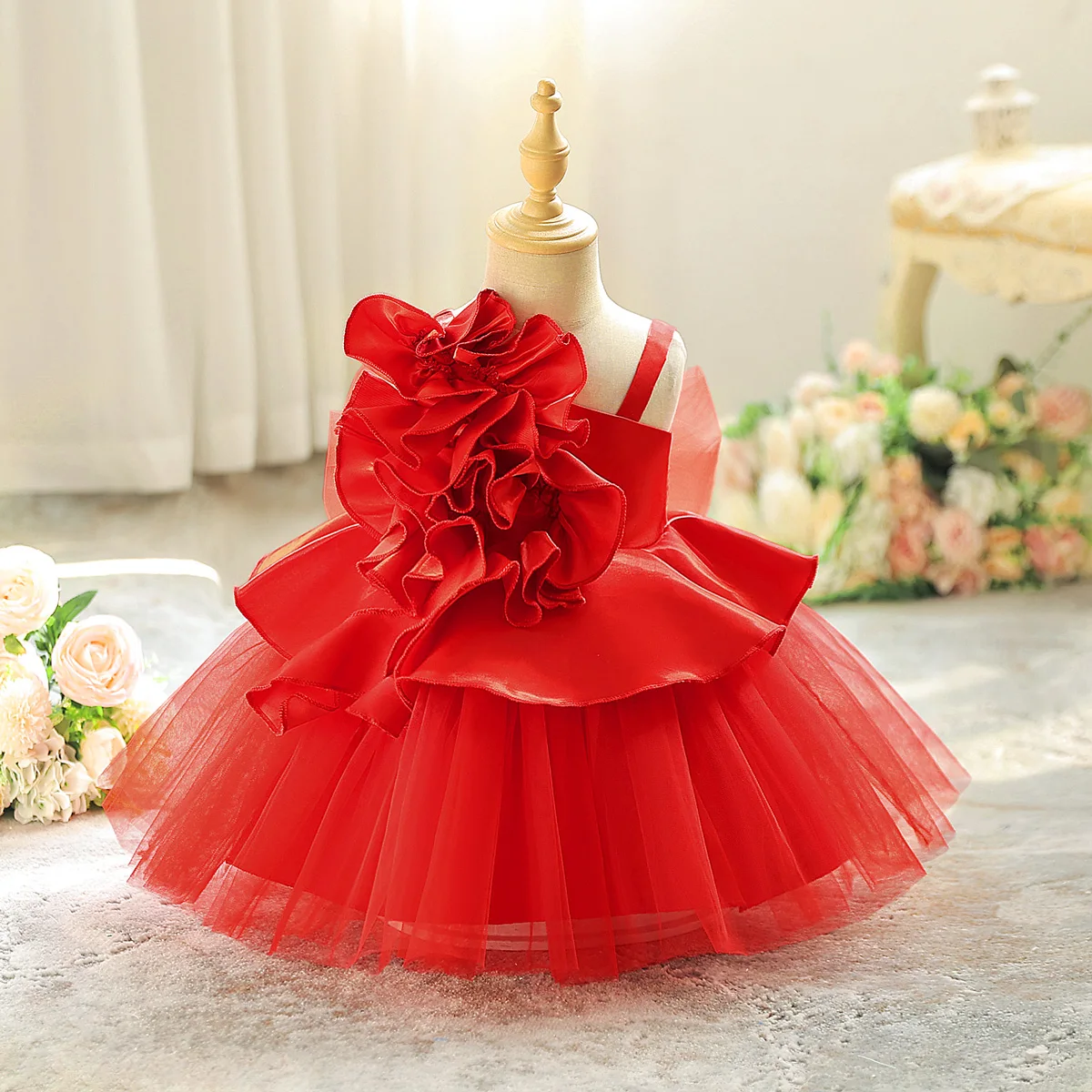 Elegant Fold Flower Party Baby Girl Dresses Toddler Tulle 1st Birthday Princess Dress for Kids Bow Wedding Bridesmaids Prom Gown
Elegant Fold Flower Party Baby Girl Dresses Toddler Tulle 1st Birthday Princess Dress for Kids Bow Wedding Bridesmaids Prom Gown