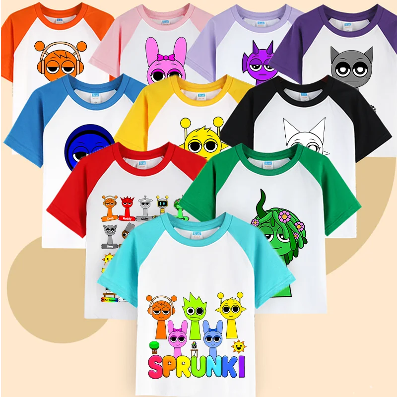 Sprunki Incrediboxs T-shirt Kids Summer Cotton Short Sleeve Game Tops Boys Anime Fashion Cute Tee Girl Casual Clothes Child Gift
Sprunki Incrediboxs T-shirt Kids Summer Cotton Short Sleeve Game Tops Boys Anime Fashion Cute Tee Girl Casual Clothes Child Gift