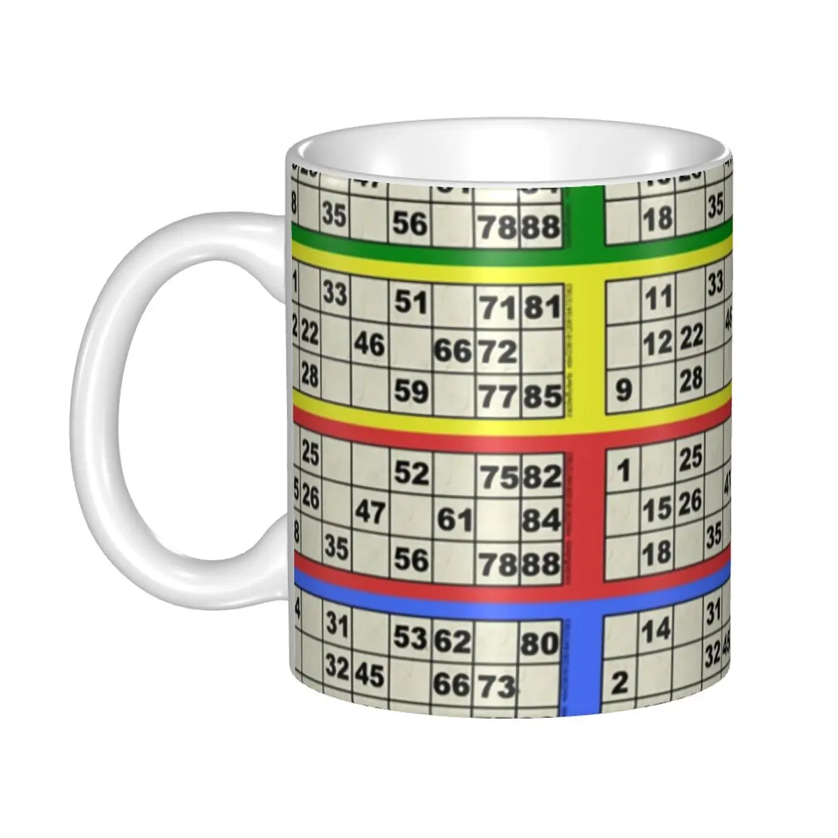 Custom 90 Ball Bingo Paper Game Coffee Mug DIY Customized Ceramic Mug Cup Creative Gift
Custom 90 Ball Bingo Paper Game Coffee Mug DIY Customized Ceramic Mug Cup Creative Gift
