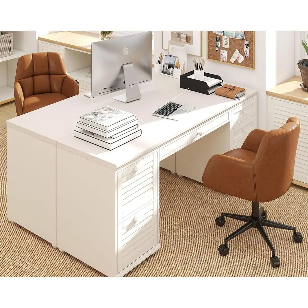Adjustable Height PU Leather Swivel Chair Set of 2, Comfortable Desk Chair with Wheels, Wide Armchair for Home Office, Brown
Adjustable Height PU Leather Swivel Chair Set of 2, Comfortable Desk Chair with Wheels, Wide Armchair for Home Office, Brown