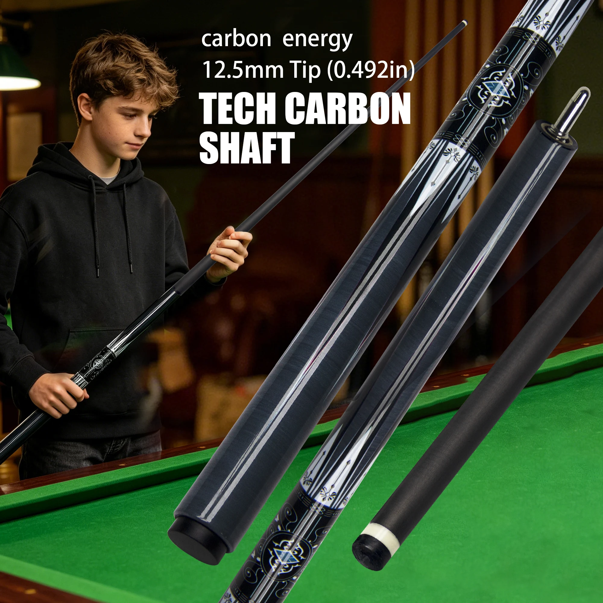 120cm/47.24in Starlight Grey Youth Adults pool cue 15ozLightweight Carbon Fiber shaft 12.5mmBilliard stick Perfect Birthday Gift
120cm/47.24in Starlight Grey Youth Adults pool cue 15ozLightweight Carbon Fiber shaft 12.5mmBilliard stick Perfect Birthday Gift