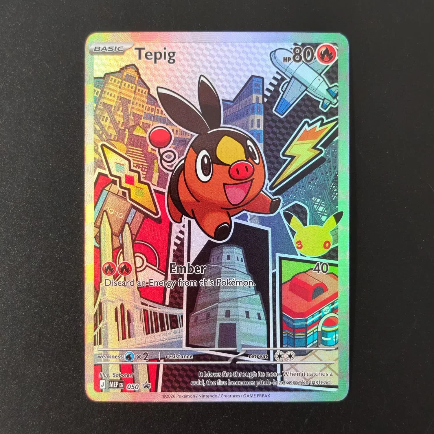 DIY Pokemon 30th Anniversary Promo Tepig 050 Holographic Texture English Version Premium Anime Collection Card Perfect Condition
DIY Pokemon 30th Anniversary Promo Tepig 050 Holographic Texture English Version Premium Anime Collection Card Perfect Condition
